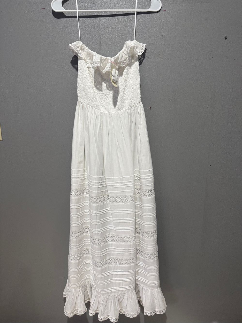 Abercrombie & Fitch White Maxi Sundress with removable straps